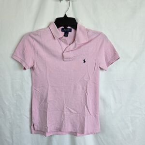 Polo Ralph Lauren Boy Light Pink Short Sleeve Pony Logo Preppy School Polo Small